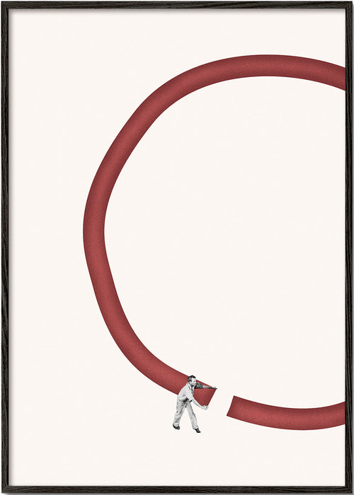 Minimalistisk illustration röd cirkel