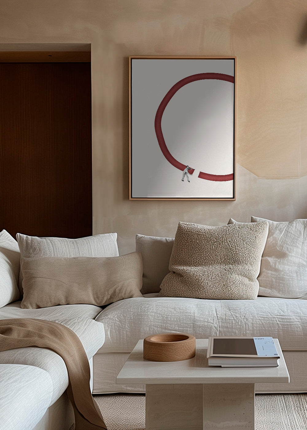 Minimalistisk illustration röd cirkel