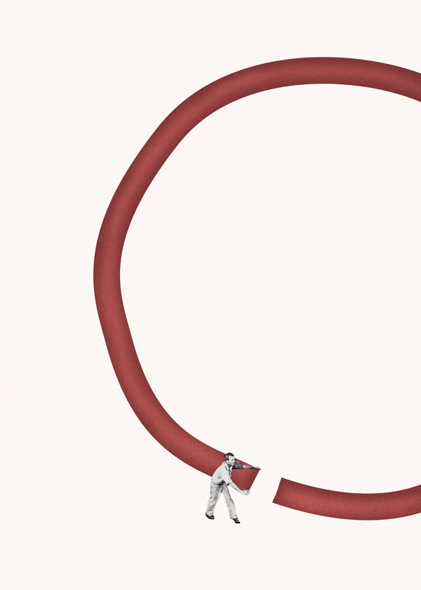 Minimalistisk illustration röd cirkel