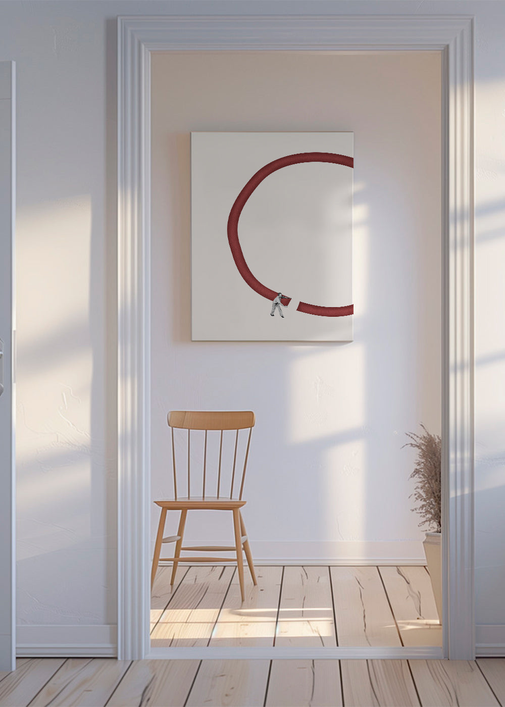 Minimalistisk illustration röd cirkel