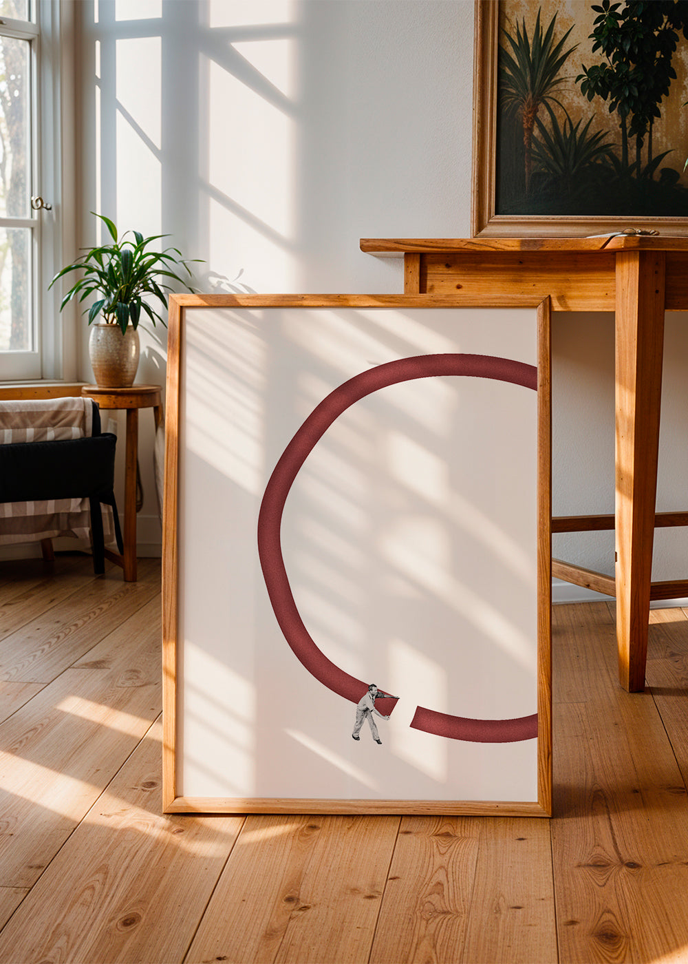Minimalistisk illustration röd cirkel