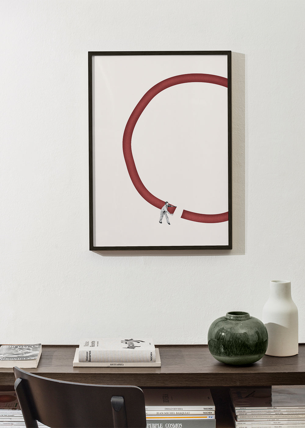 Minimalistisk illustration röd cirkel