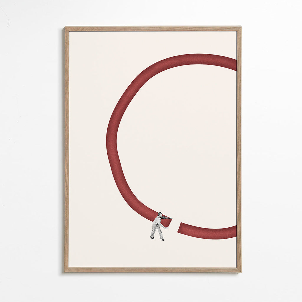 Minimalistisk illustration röd cirkel
