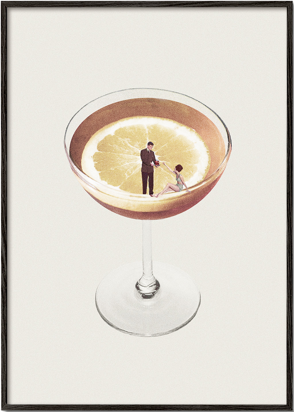 Kökskonst med cocktailglas och citron