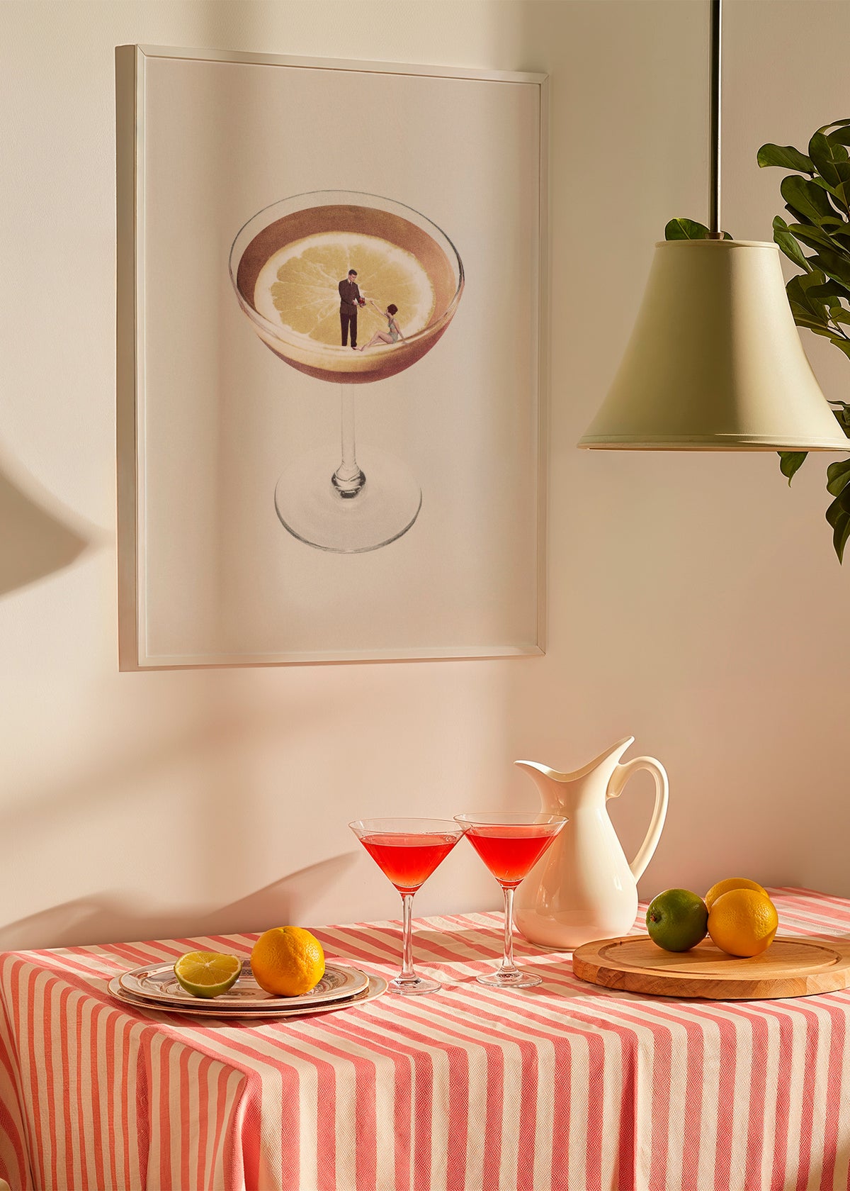 My drink needs a drink - Framed poster in an interior