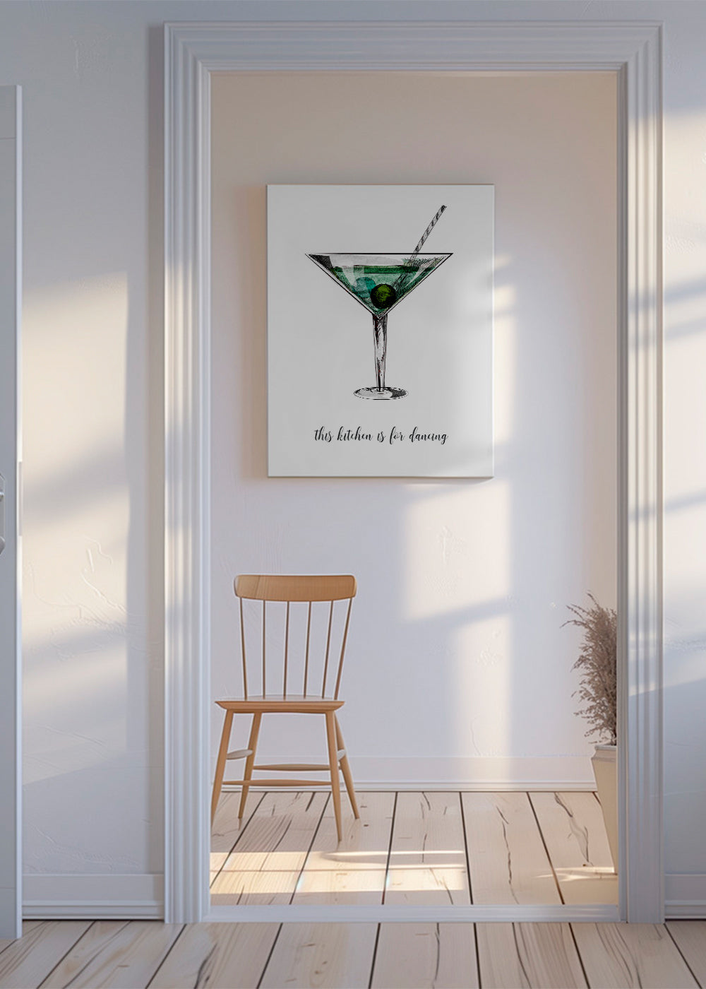 Kökskonst: illustrerad cocktail med lekfull text