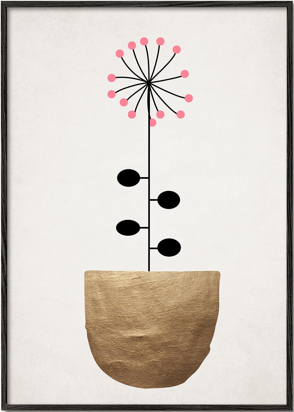 Gyllene botanisk poster minimalistisk