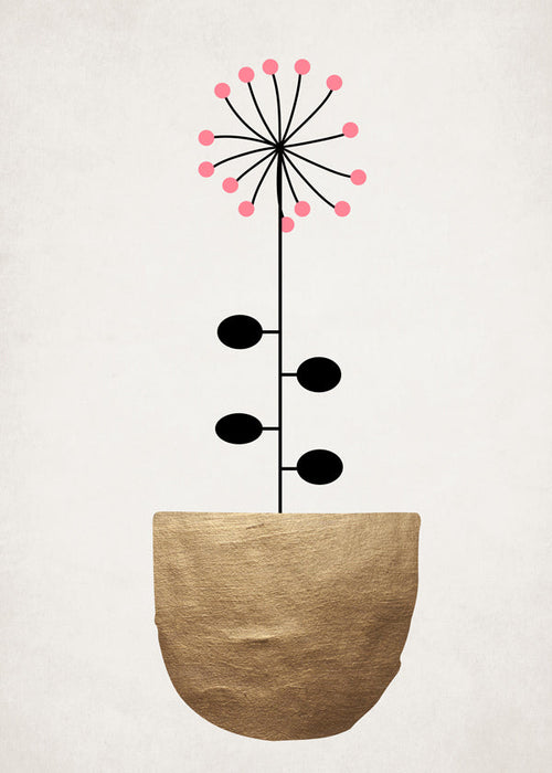 Gyllene botanisk poster minimalistisk