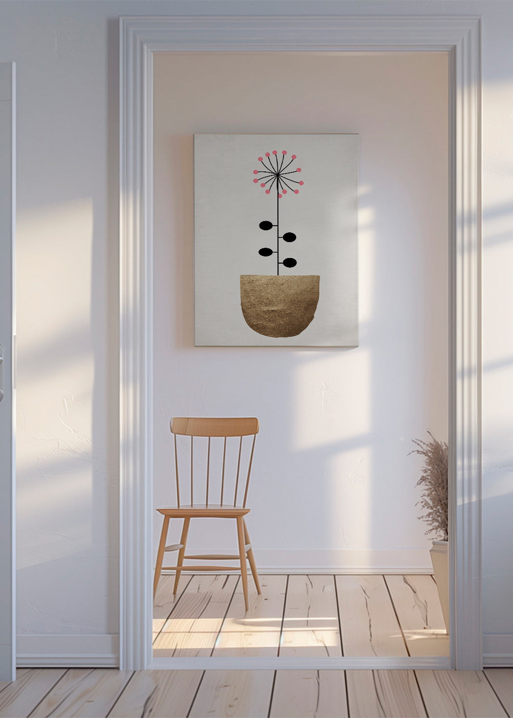 Gyllene botanisk poster minimalistisk
