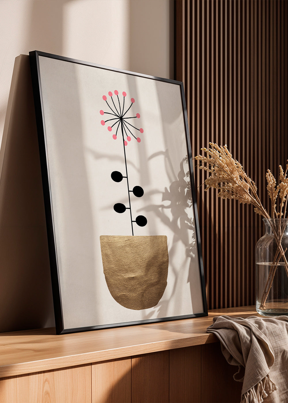 Gyllene botanisk poster minimalistisk