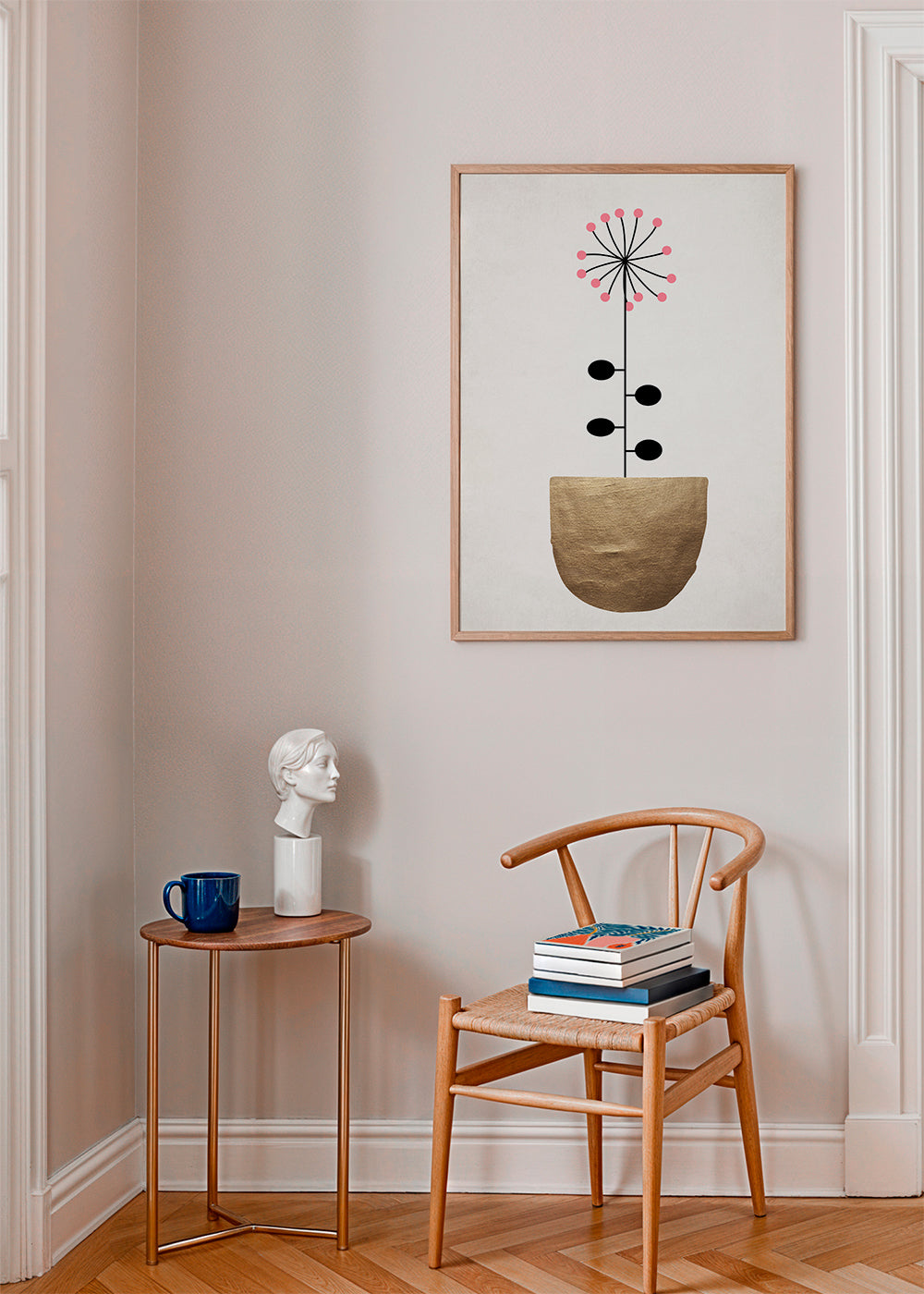Gyllene botanisk poster minimalistisk