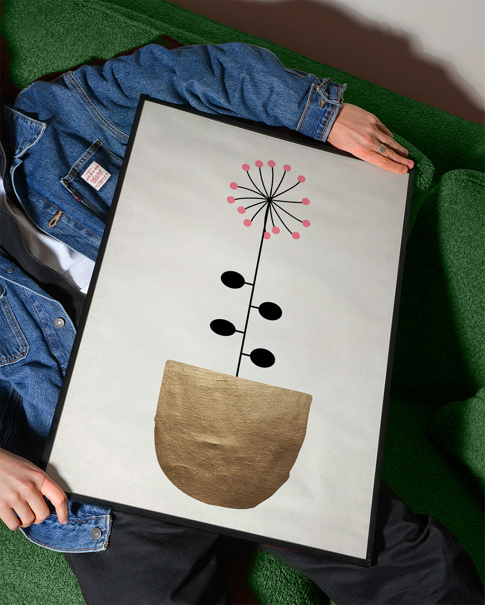 Gyllene botanisk poster minimalistisk
