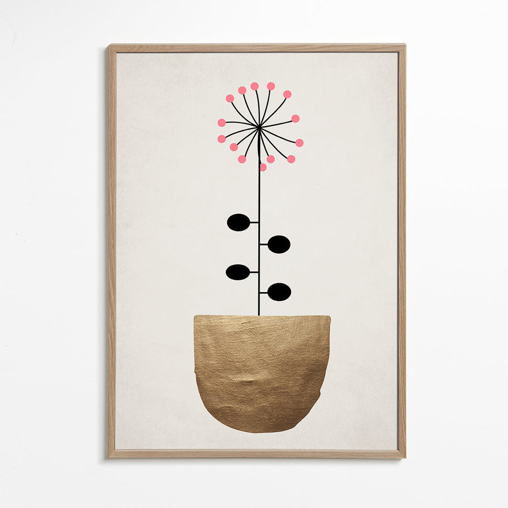 Gyllene botanisk poster minimalistisk