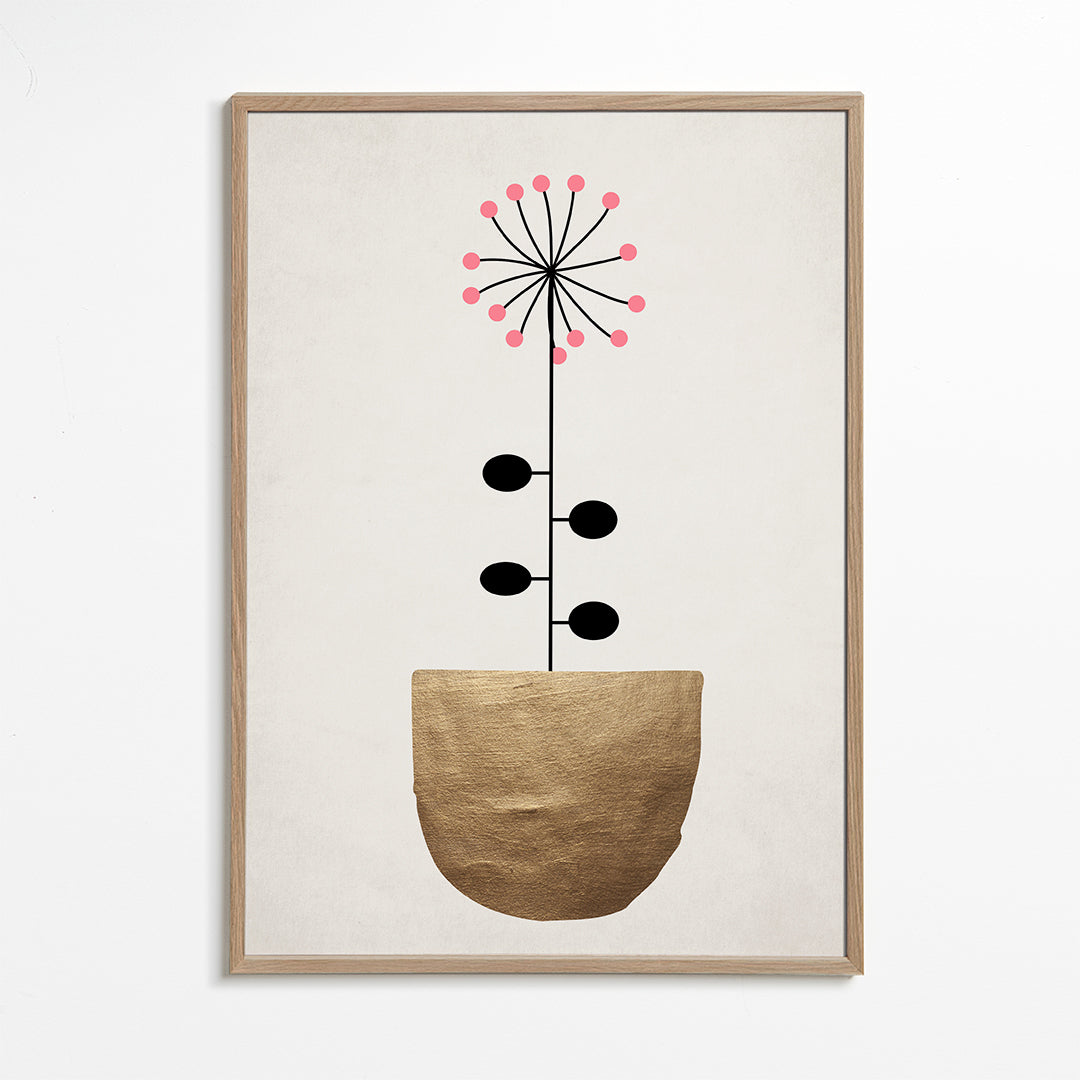 Gyllene botanisk poster minimalistisk