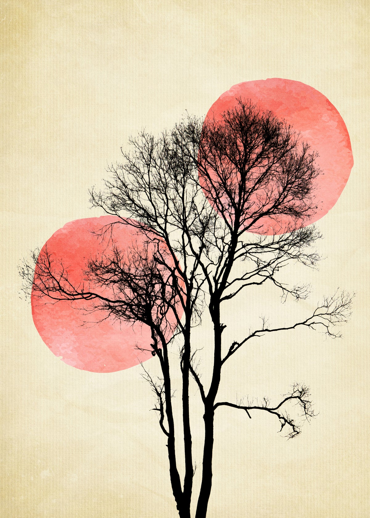 Sun and moon hiding - Unframed art print