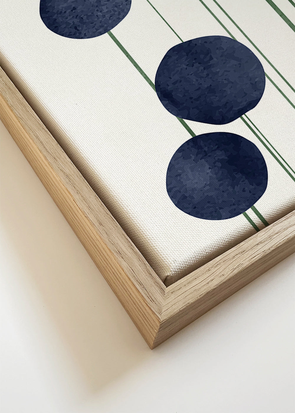 Botanisk poster med mörkblå cirklar