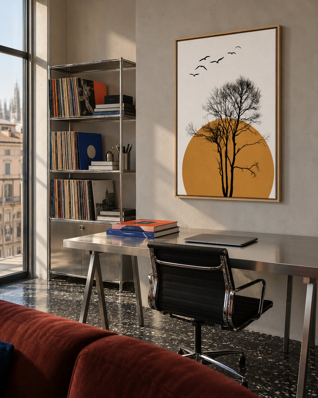 Winter morning - Framed canvas in an interior