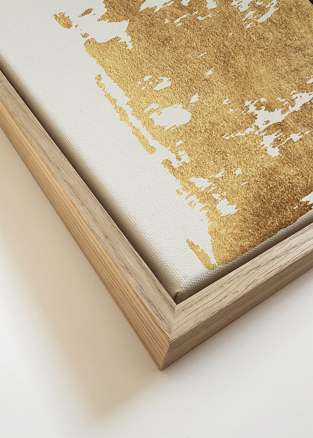 Botanisk poster: svart vallmo med guldig textur