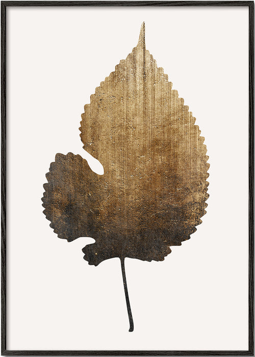 Botanisk print med texturerat guldband