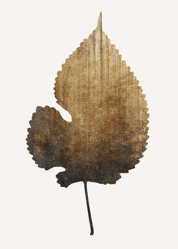 Botanisk print med texturerat guldband