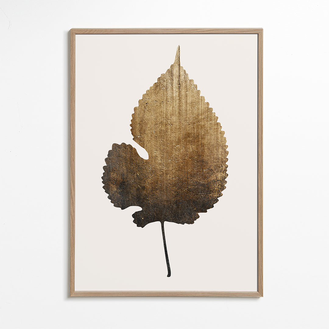 Botanisk print med texturerat guldband