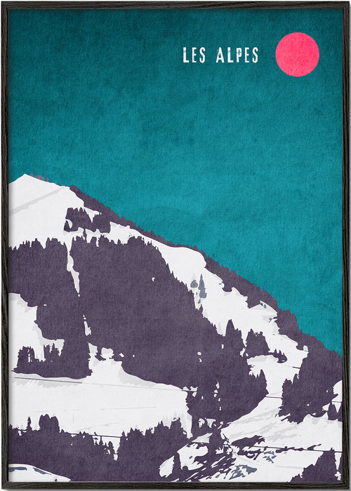 Landskap Les Alpes poster