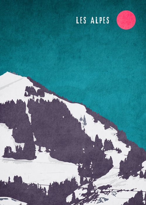Landskap Les Alpes poster