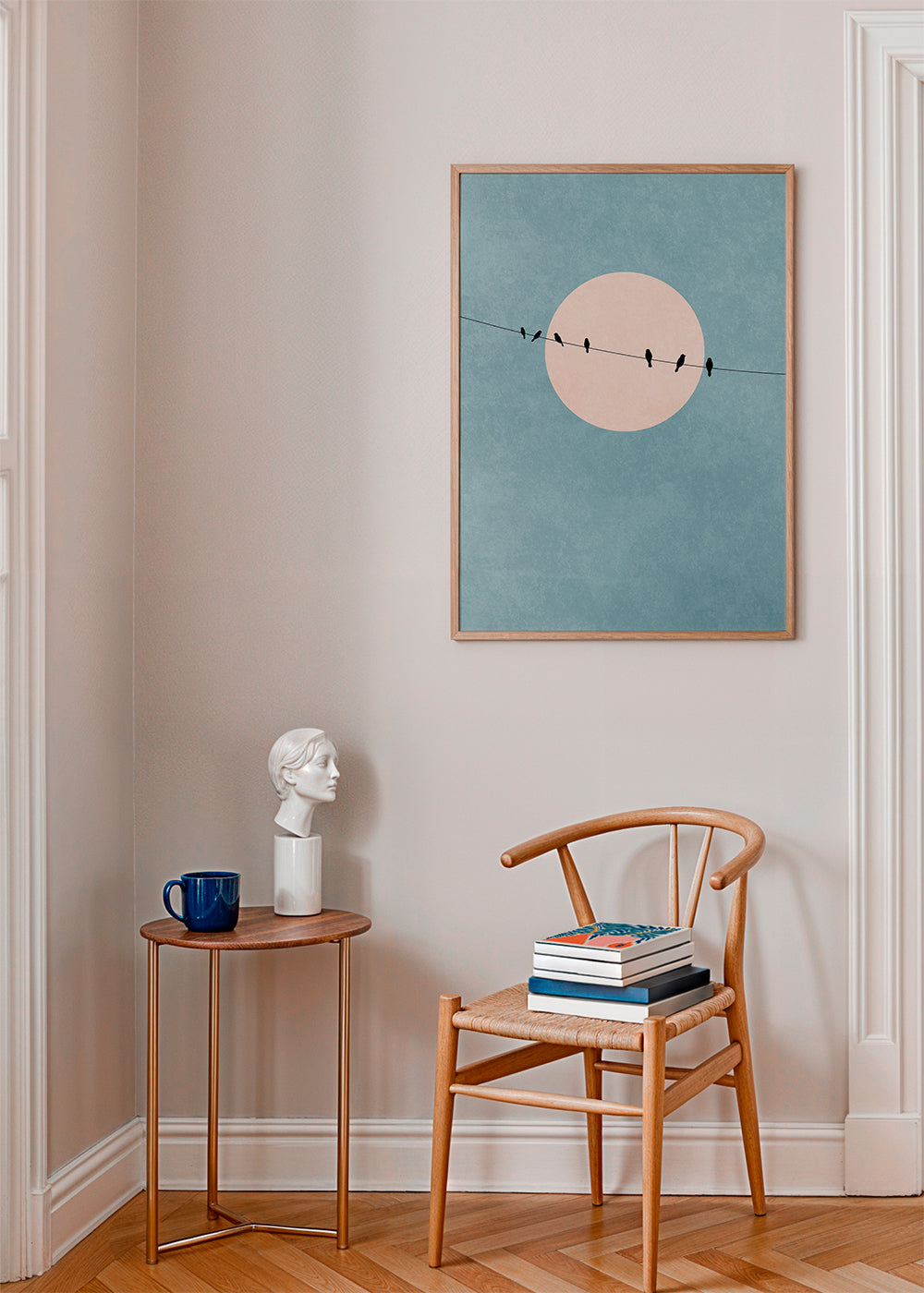 Illustration fåglar på tråd