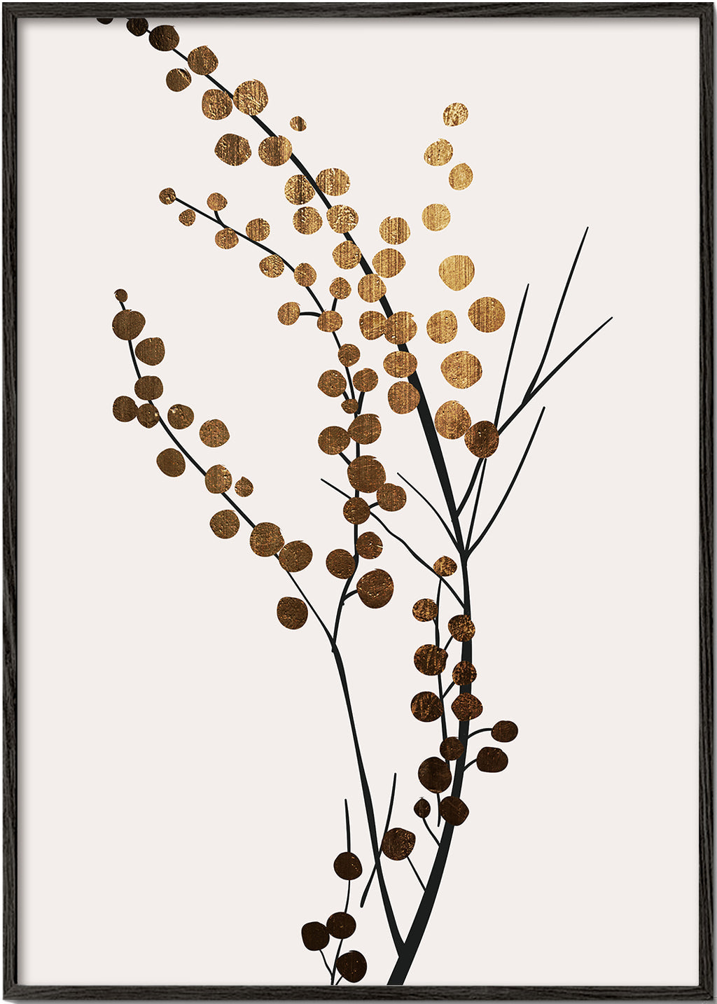 Botanisk poster med gyllene grenar