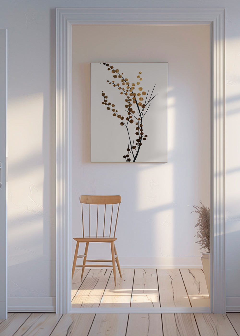 Botanisk poster med gyllene grenar