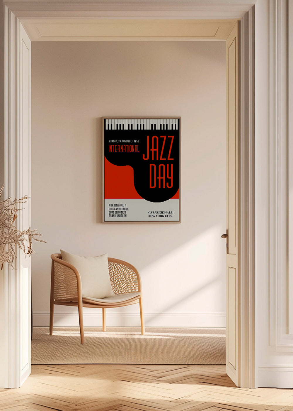 Vintage affisch Jazz Day typografisk