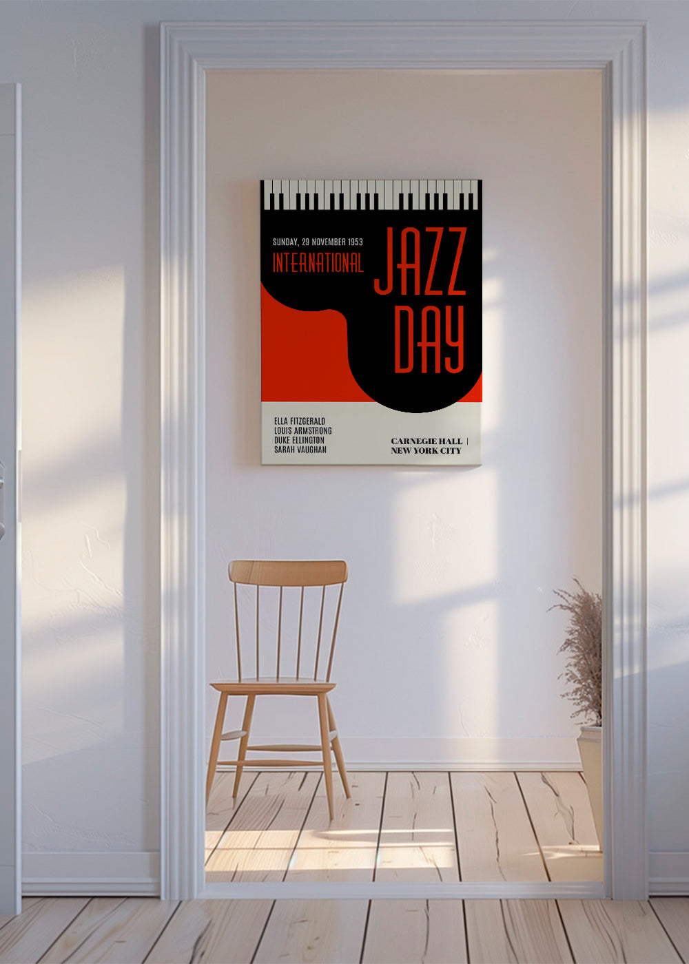 Vintage affisch Jazz Day typografisk
