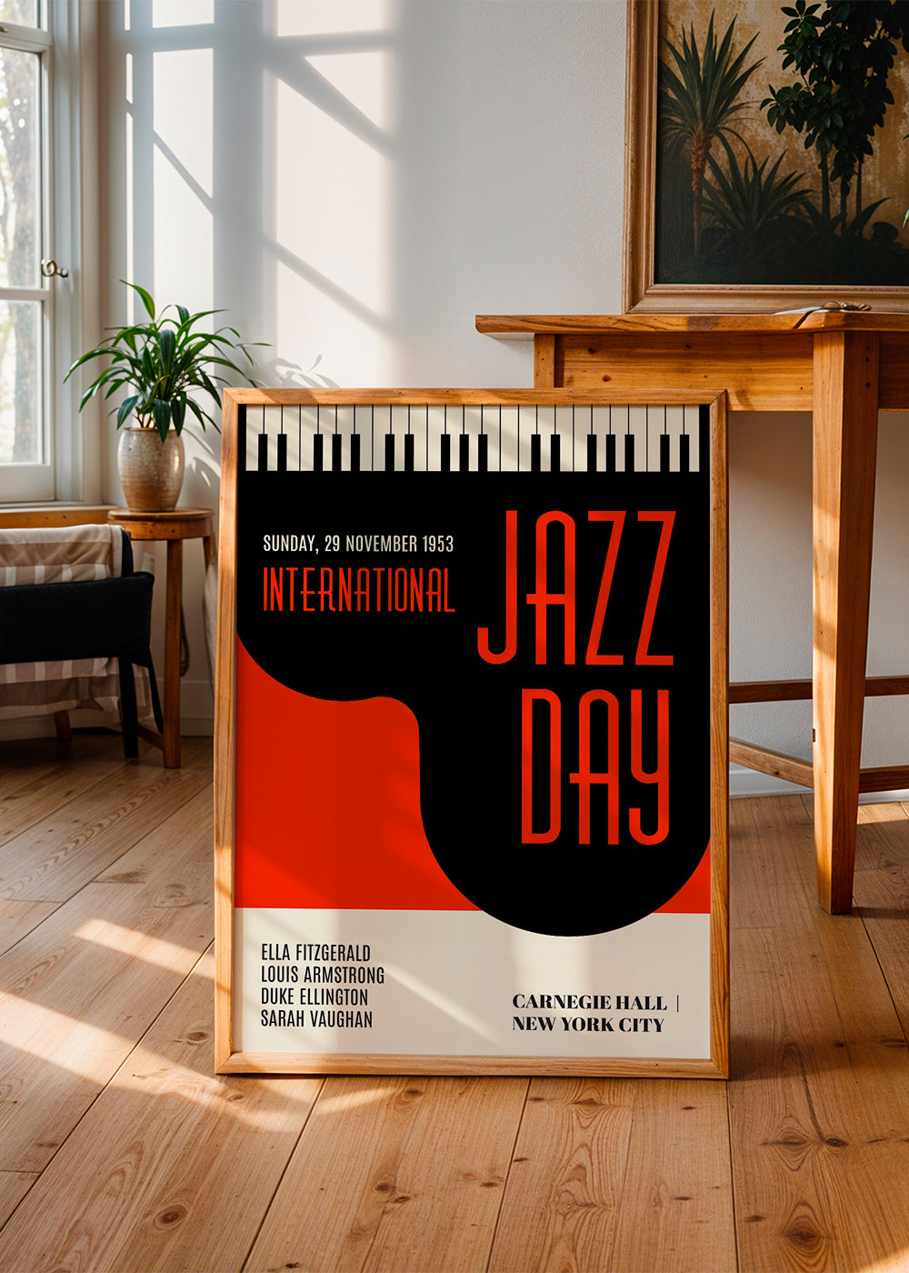 Vintage affisch Jazz Day typografisk