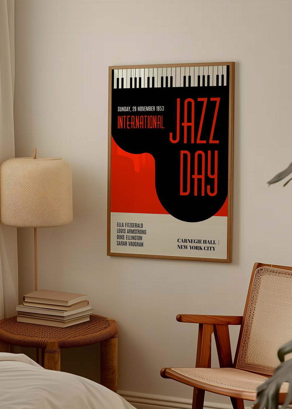 Vintage affisch Jazz Day typografisk