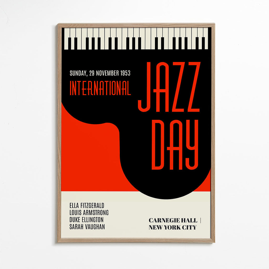 Vintage affisch Jazz Day typografisk