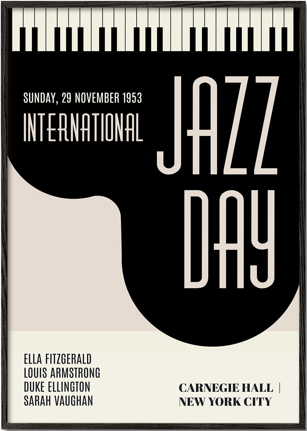 Vintage Jazz-affisch med pianotangenter