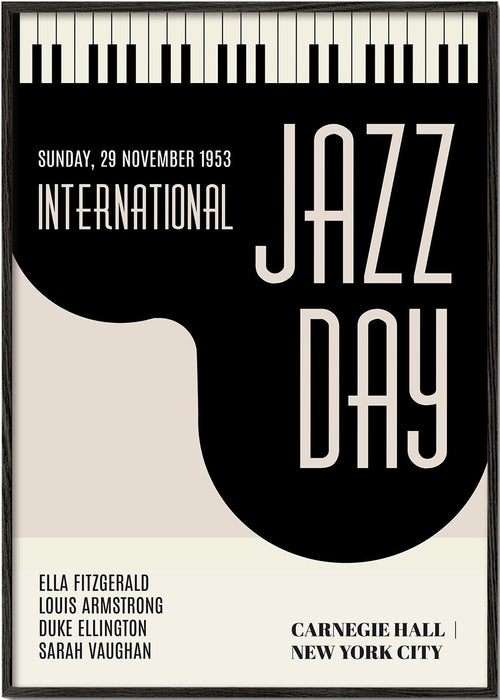 Vintage Jazz-affisch med pianotangenter