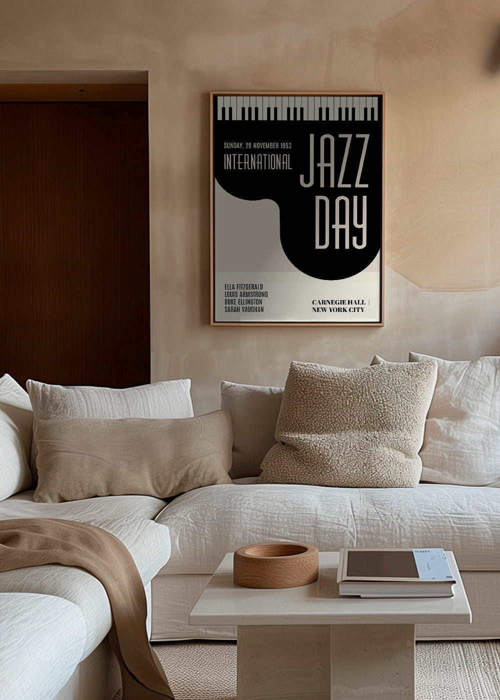 Vintage Jazz-affisch med pianotangenter