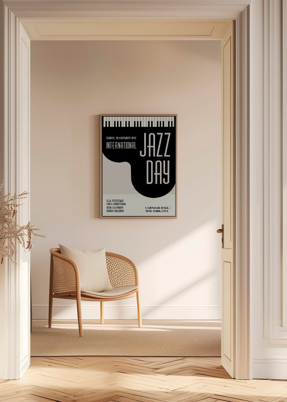 Vintage Jazz-affisch med pianotangenter