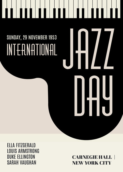 Vintage Jazz-affisch med pianotangenter