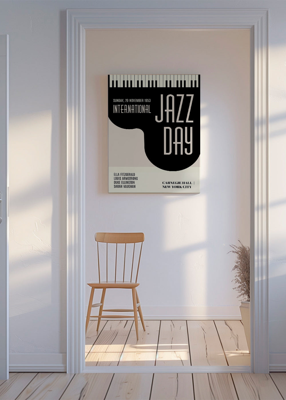 Vintage Jazz-affisch med pianotangenter