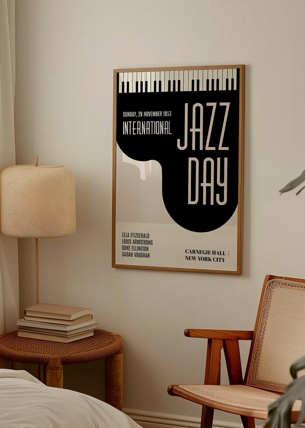 Vintage Jazz-affisch med pianotangenter