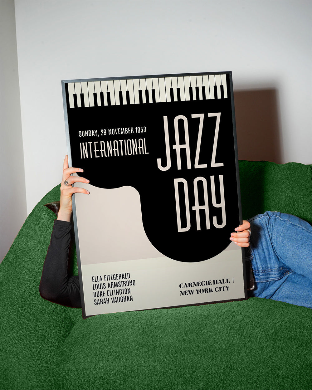 Vintage Jazz-affisch med pianotangenter