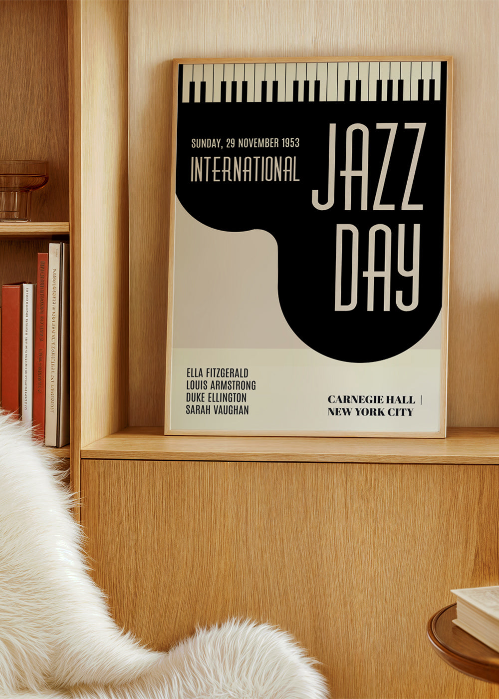 Vintage Jazz-affisch med pianotangenter