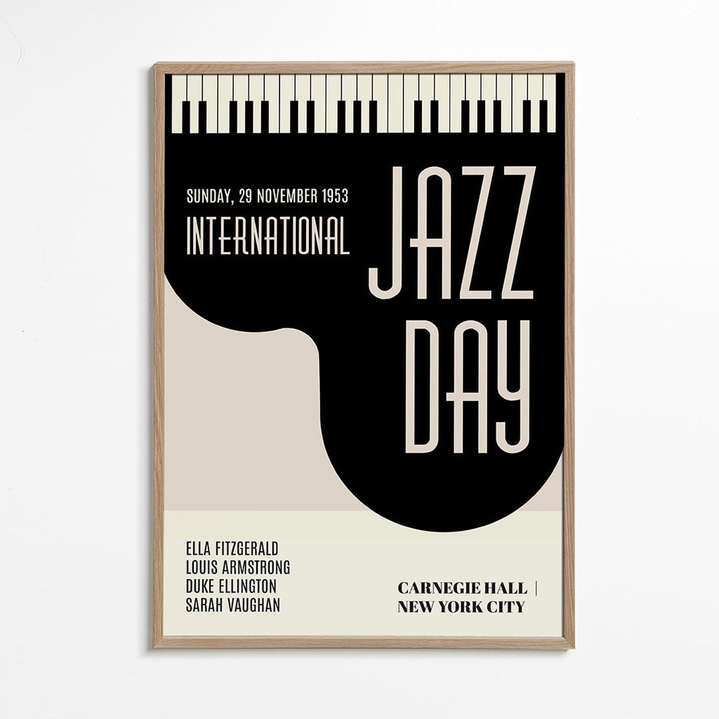 Vintage Jazz-affisch med pianotangenter