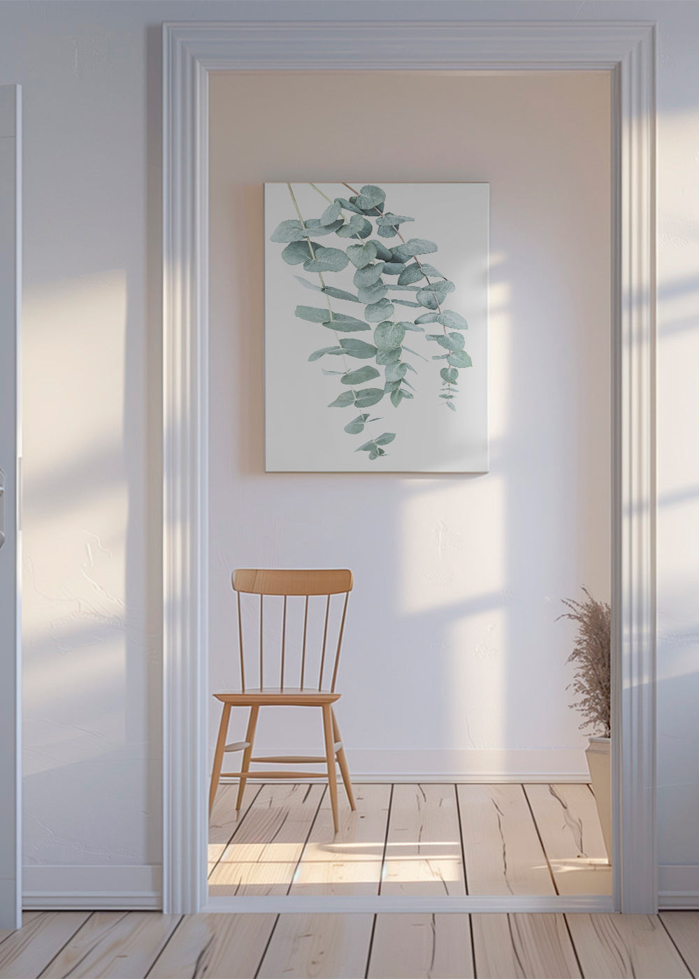 Botanisk affisch med hängande eukalyptus