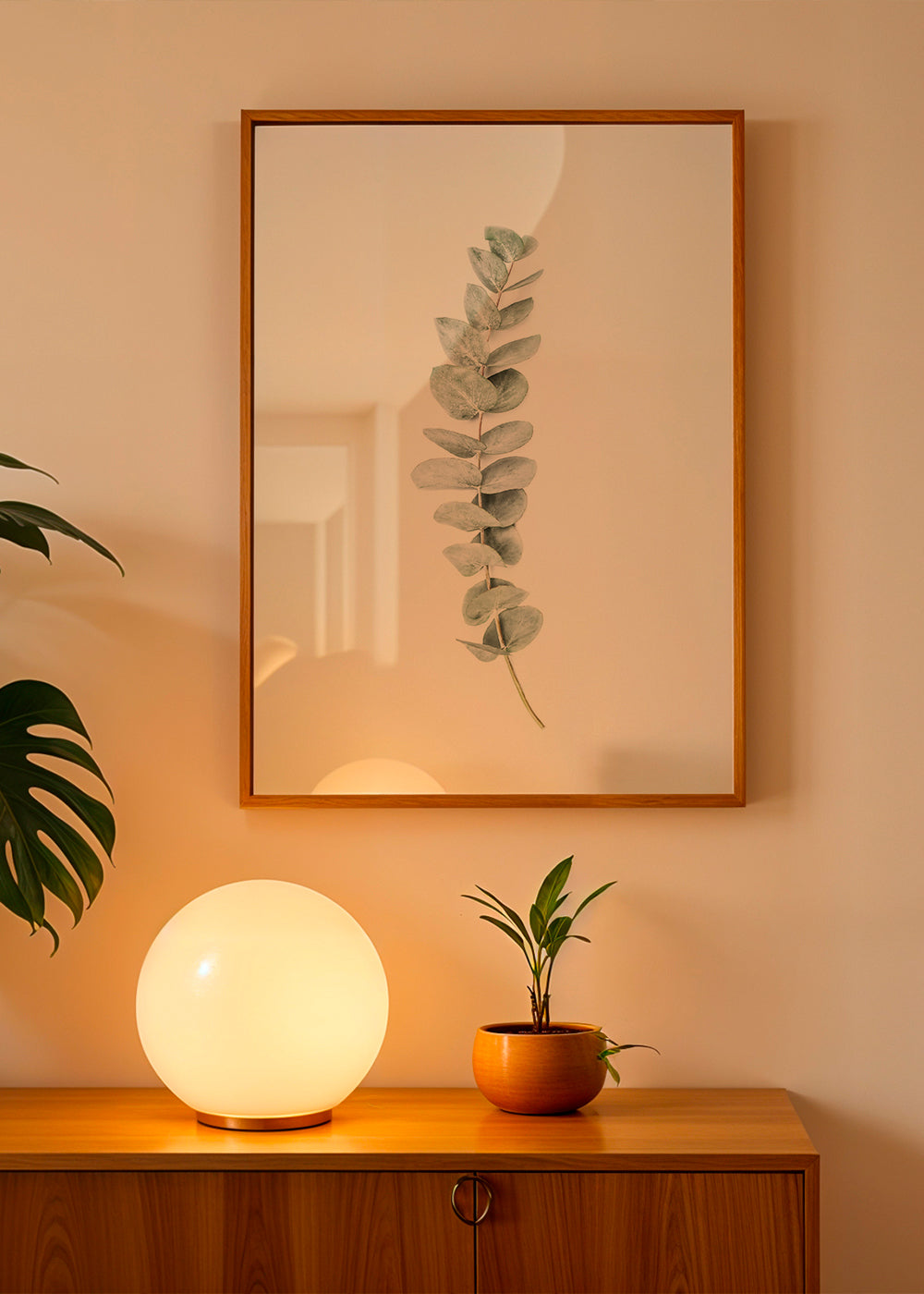 Botanisk poster: eukalyptusgren i minimalistisk stil