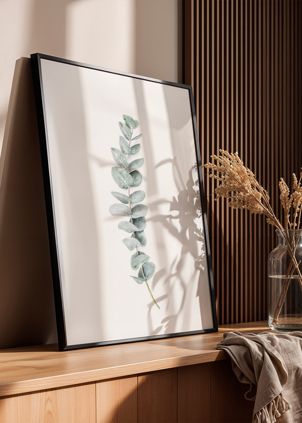 Botanisk poster: eukalyptusgren i minimalistisk stil