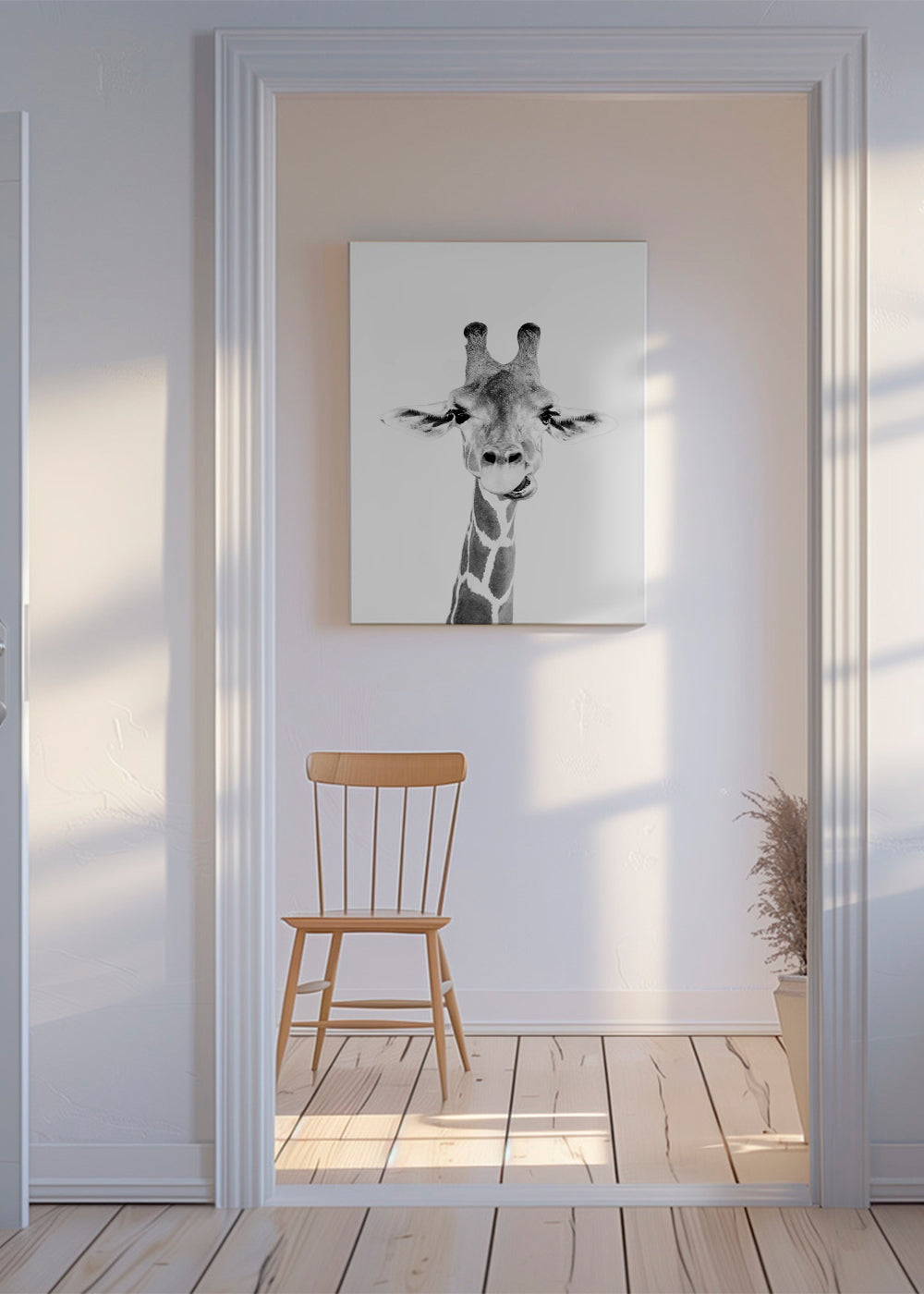 Giraff svartvit poster