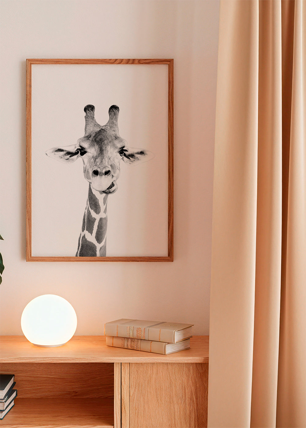 Giraff svartvit poster